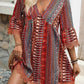 Printed V-Neck A-Line Dress for Everyday Casual Wear