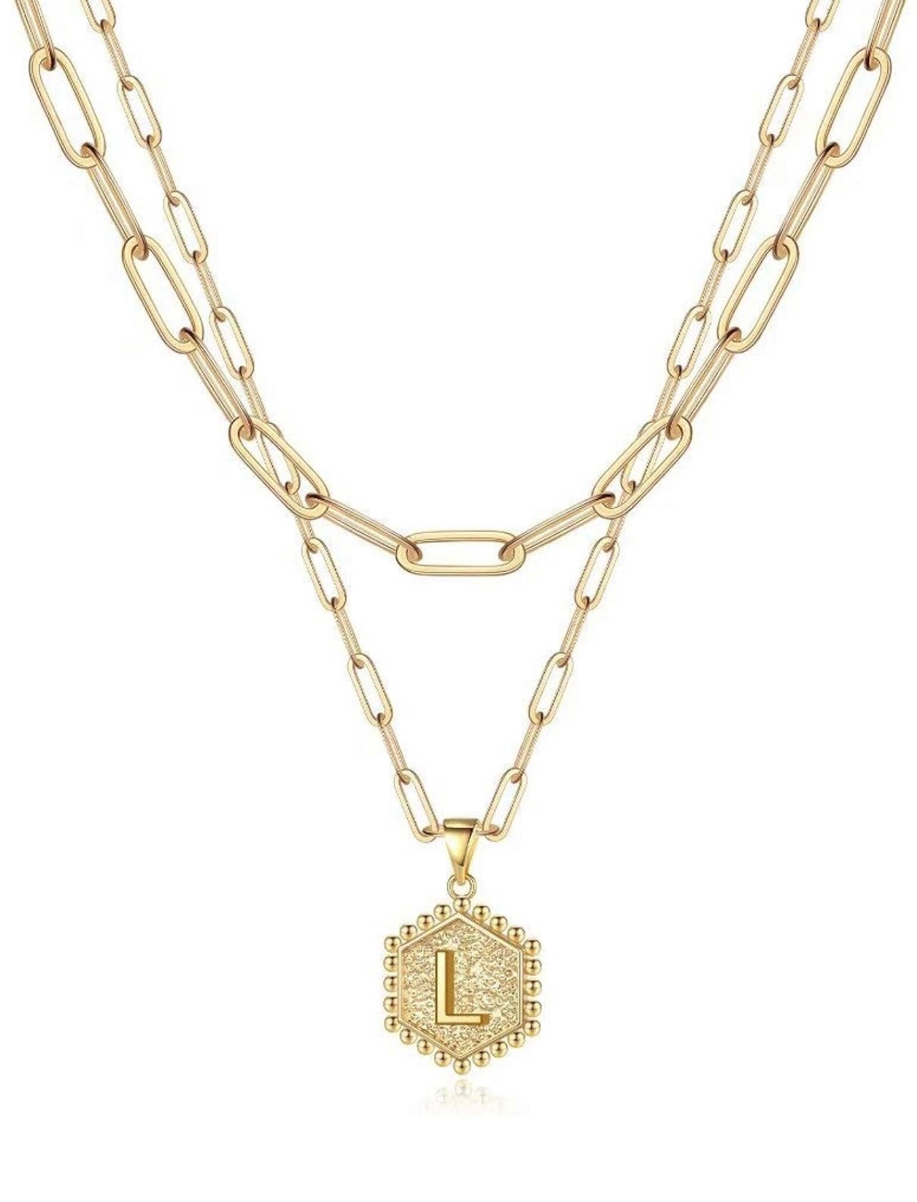Beautiful Gold Layered Initial Necklace Personalized A-Z Jewelry