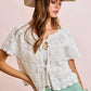 BiBi Front Bow Tie Detail Pointelle Knit Top