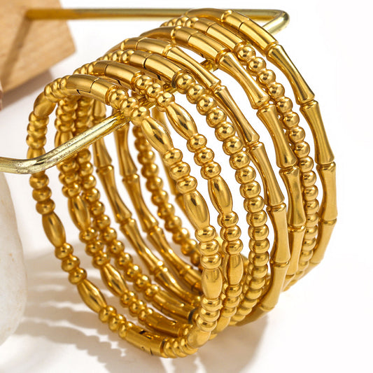 Fashion Bamboo Titanium Steel Bracelet Retro Stainless Steel Jewelry