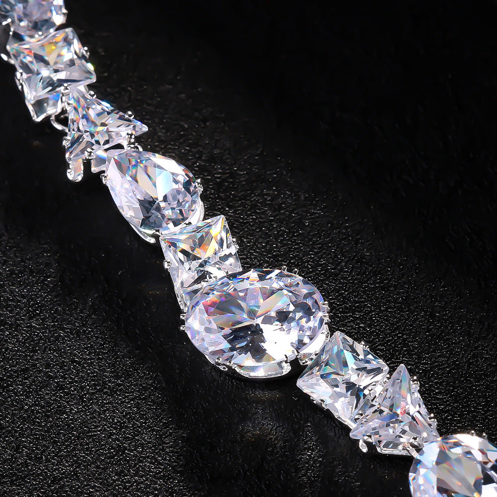 Simple Bridal Necklace and Earring Wedding Jewelry Set