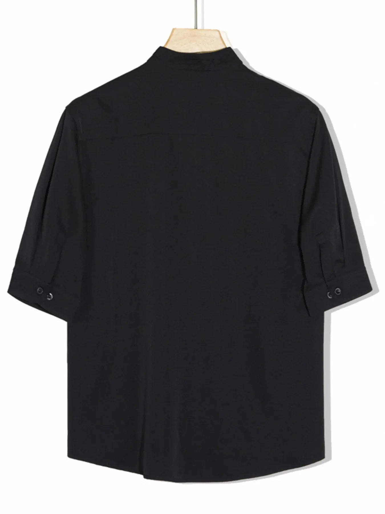 Men's Plus Size Solid Collar Half Sleeve Shirt