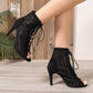 Hollow Open Toe Ultra-High Heel Sandal Boots Women