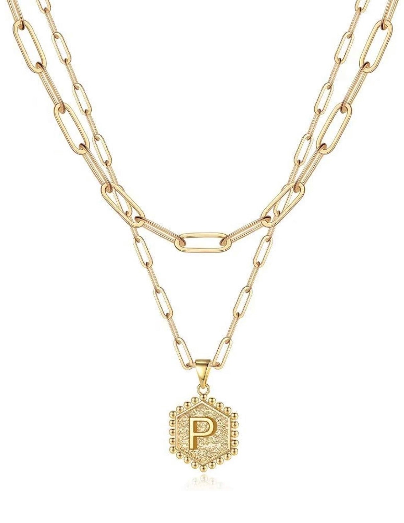 Beautiful Gold Layered Initial Necklace Personalized A-Z Jewelry