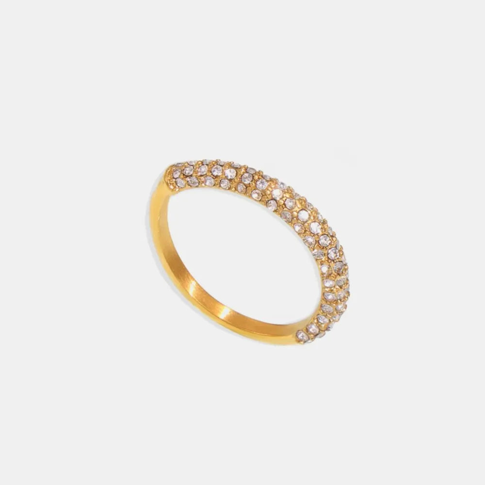 Zircon Stainless Steel PVD Plated Luxury Fashion Ring