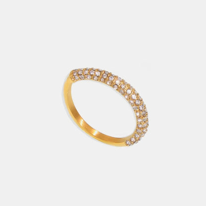 Zircon Stainless Steel PVD Plated Luxury Fashion Ring