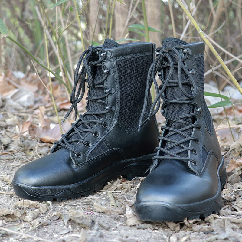 2.0 Genuine Leather Military Combat Boots Men