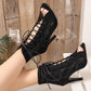 Hollow Open Toe Ultra-High Heel Sandal Boots Women