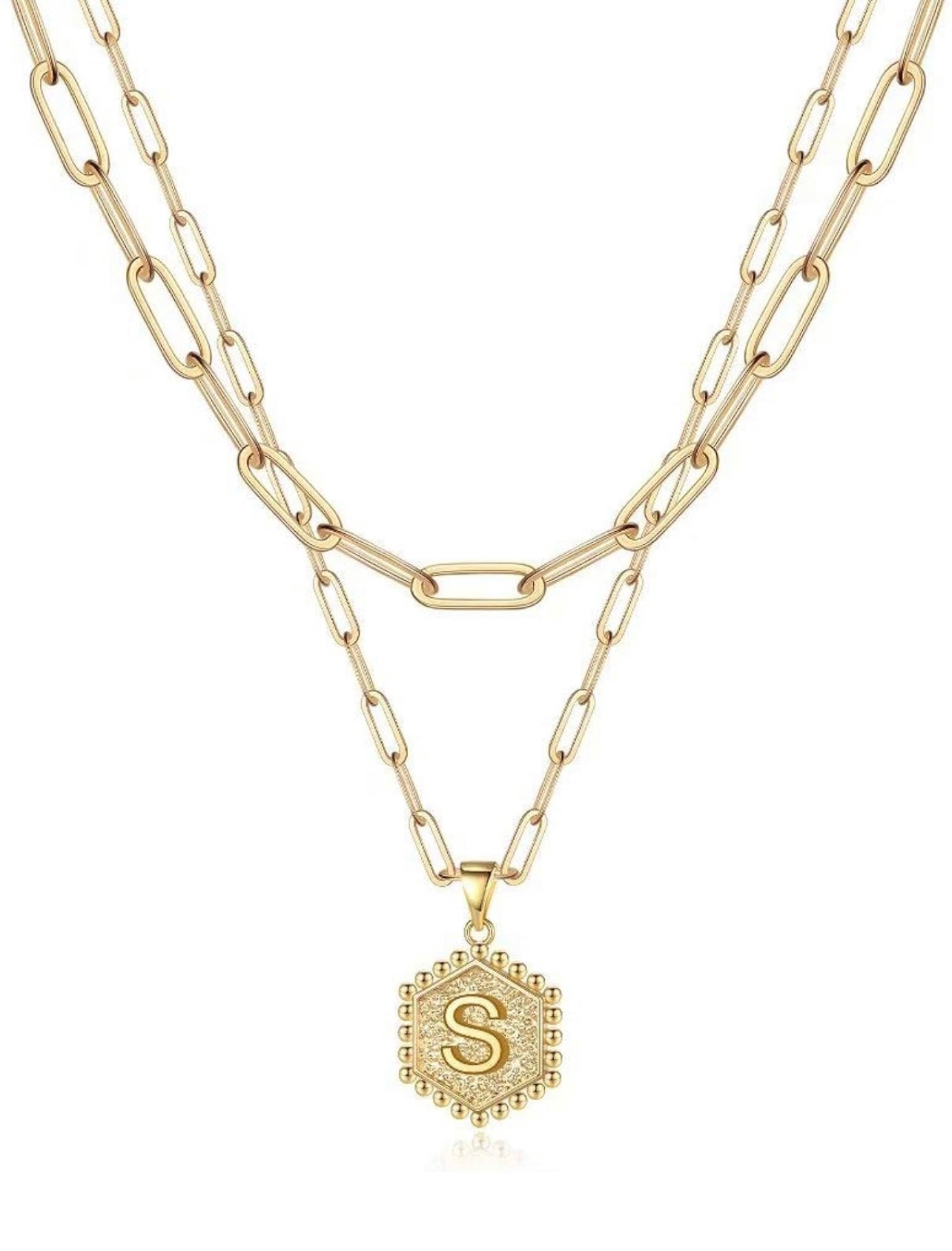 Beautiful Gold Layered Initial Necklace Personalized A-Z Jewelry