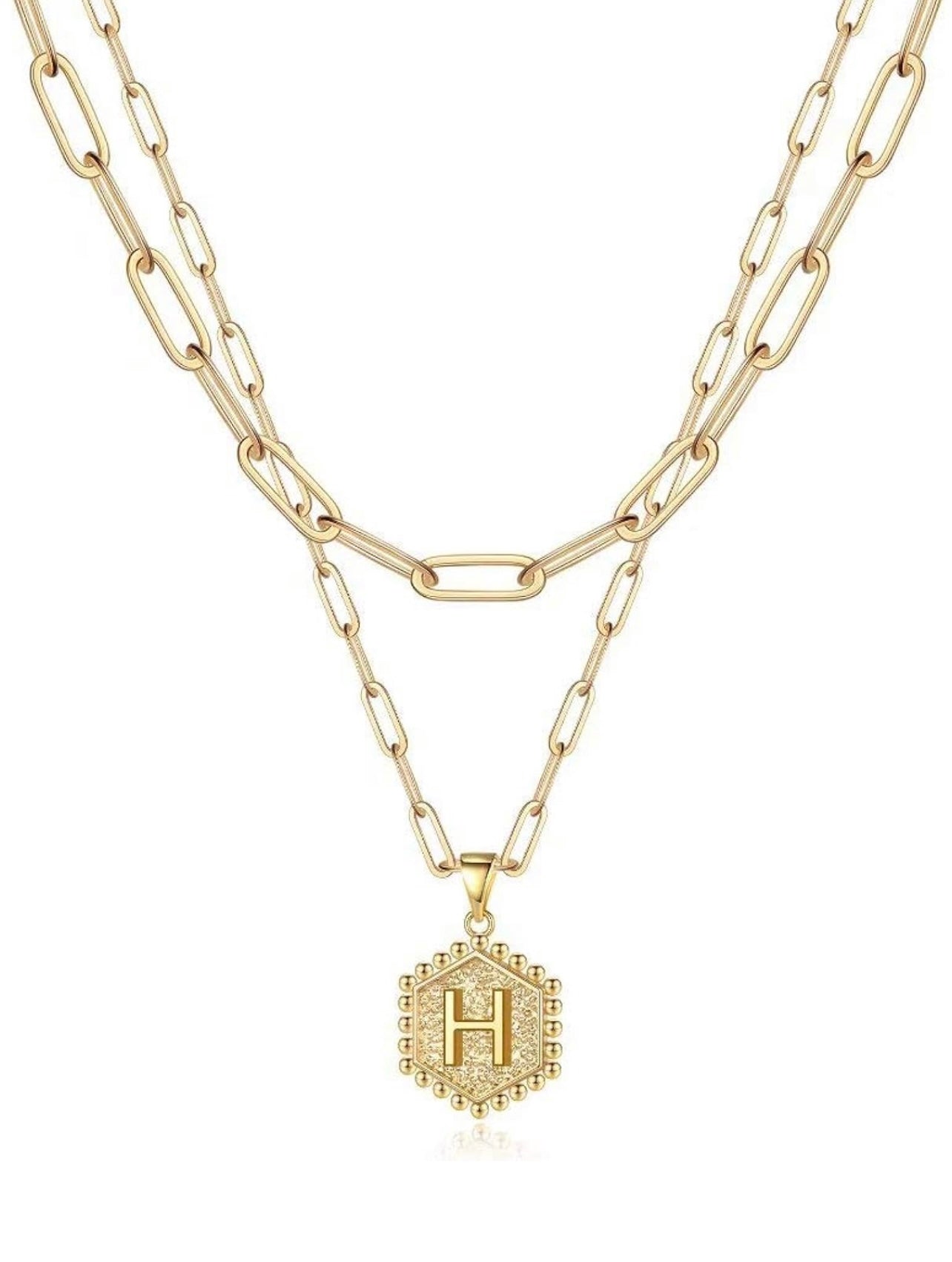 Beautiful Gold Layered Initial Necklace Personalized A-Z Jewelry