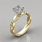 18K Rose Gold Plated Two-Tone Princess Diamond Ring