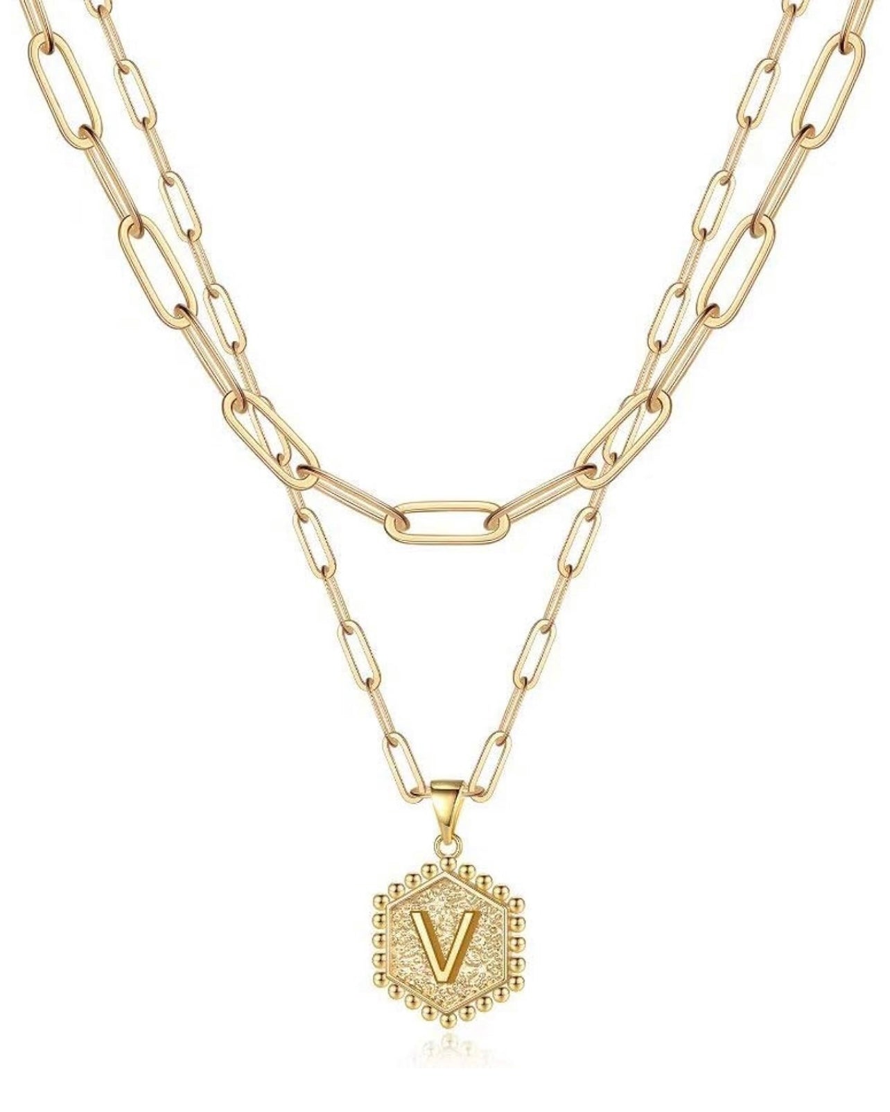 Beautiful Gold Layered Initial Necklace Personalized A-Z Jewelry