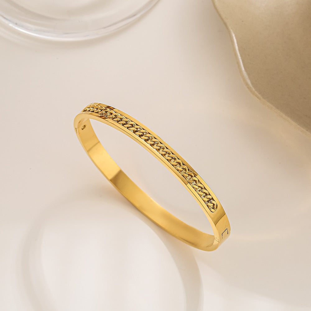 Women's Titanium Steel Bracelet with Non-Fading Buckle Jewelry