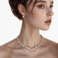 Simple Bridal Necklace and Earring Wedding Jewelry Set