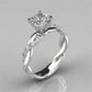 18K Rose Gold Plated Two-Tone Princess Diamond Ring