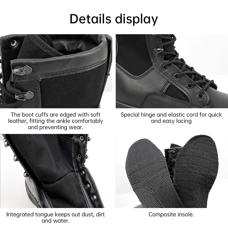 2.0 Genuine Leather Military Combat Boots Men