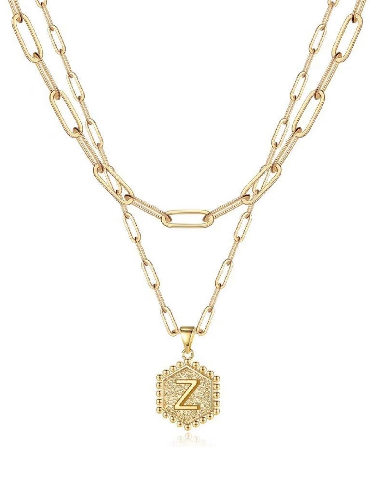 Beautiful Gold Layered Initial Necklace Personalized A-Z Jewelry