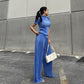 Women's Spring T-Shirt Wide Leg Pants Fashion Set