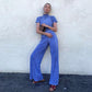 Women's Spring T-Shirt Wide Leg Pants Fashion Set