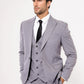 Grey Men's Plain Suit with Vest Formal Wessi