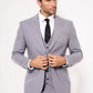 Grey Men's Plain Suit with Vest Formal Wessi