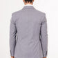 Grey Men's Plain Suit with Vest Formal Wessi