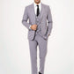 Grey Men's Plain Suit with Vest Formal Wessi