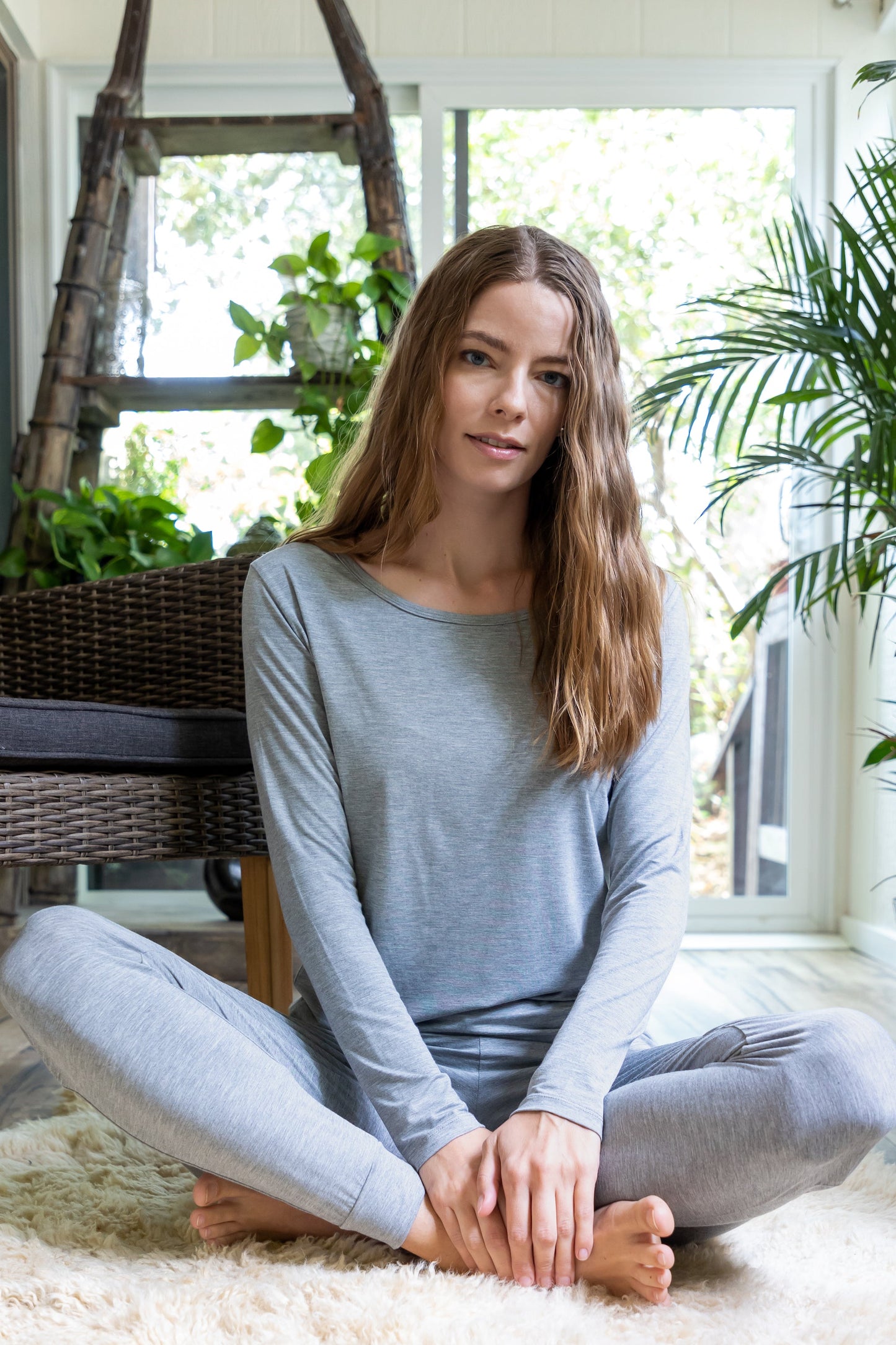 Women's Bamboo Lounge Long Sleeve Comfort T-Shirt Everyday