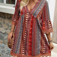 Printed V-Neck A-Line Dress for Everyday Casual Wear