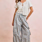 BiBi Front Bow Tie Detail Pointelle Knit Top