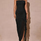 Slit Asymmetrical Hem Spaghetti Strap Maxi Dress Women