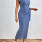 Striped Tie Waist Midi Dress Casual Women's Fashion