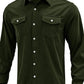 Men's Casual Corduroy Button Down Shacket Jacket