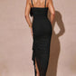 Slit Asymmetrical Hem Spaghetti Strap Maxi Dress Women