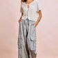 BiBi Front Bow Tie Detail Pointelle Knit Top
