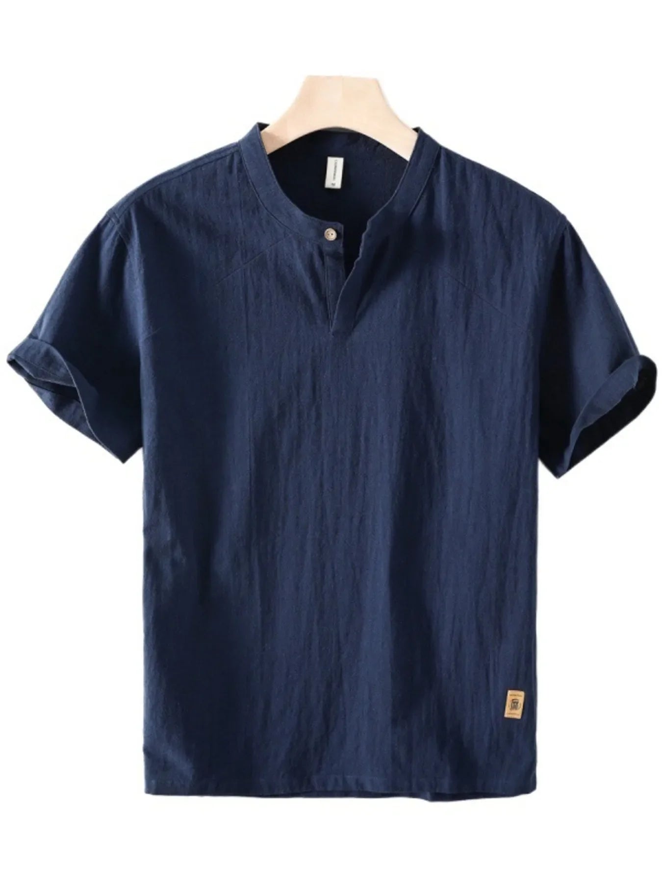 Men's Plus Size Short Sleeve Button Detail Shirt