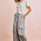 BiBi Front Bow Tie Detail Pointelle Knit Top