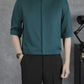 Men's Plus Size Solid Collar Half Sleeve Shirt