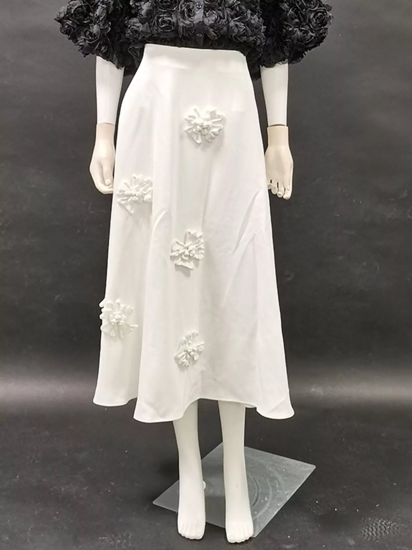 Floral Embellished Midi Skirt Elegant Women's Fashion