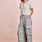 BiBi Front Bow Tie Detail Pointelle Knit Top