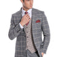 Checked Beige Vested Slim Fit Grey Men's Suit Wessi
