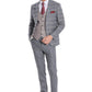 Checked Beige Vested Slim Fit Grey Men's Suit Wessi