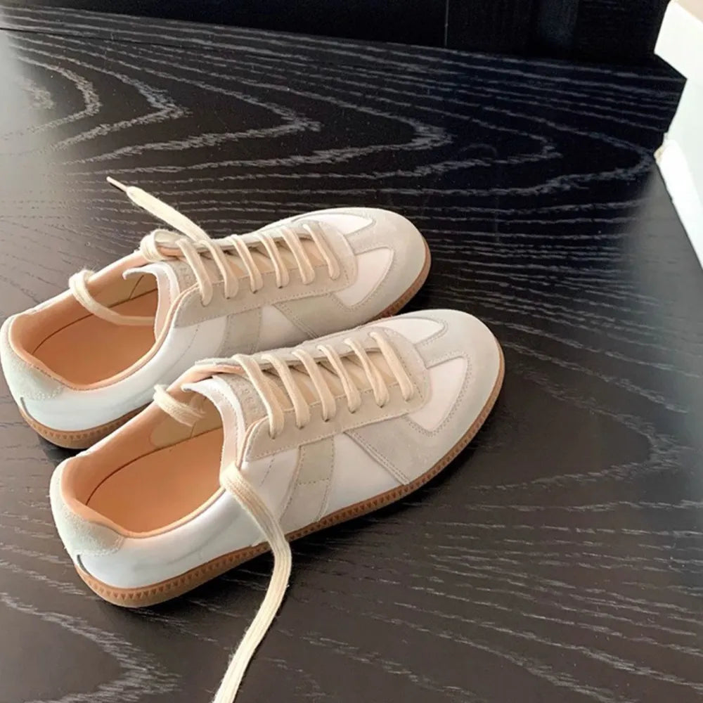 Contrast Round Toe Flats Casual Everyday Sneakers for Women