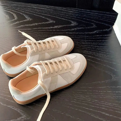 Contrast Round Toe Flats Casual Everyday Sneakers for Women