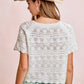 BiBi Front Bow Tie Detail Pointelle Knit Top