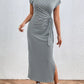 Striped Tie Waist Midi Dress Casual Women's Fashion