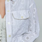 Eyelet Textured Cotton Cropped Button Front Jacket