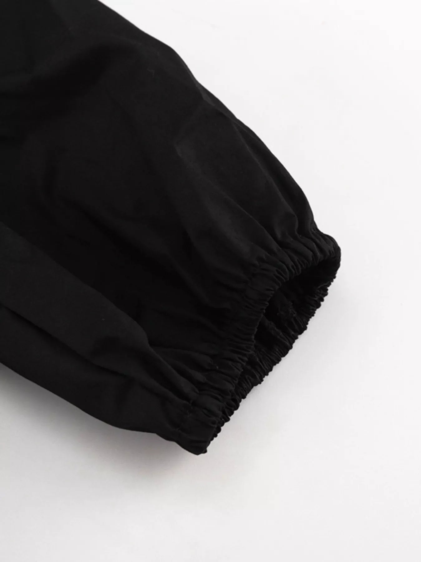 Ruffled Hem Ruched Puff Sleeve Mini Dress Women