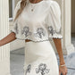 Floral Half Sleeve Top and Skirt Two-Piece Set