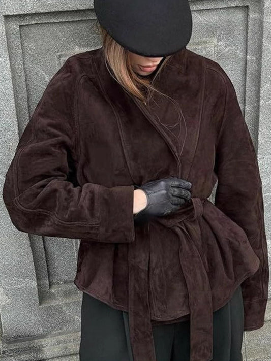 Tie Waist Vintage Style Jacket for Women